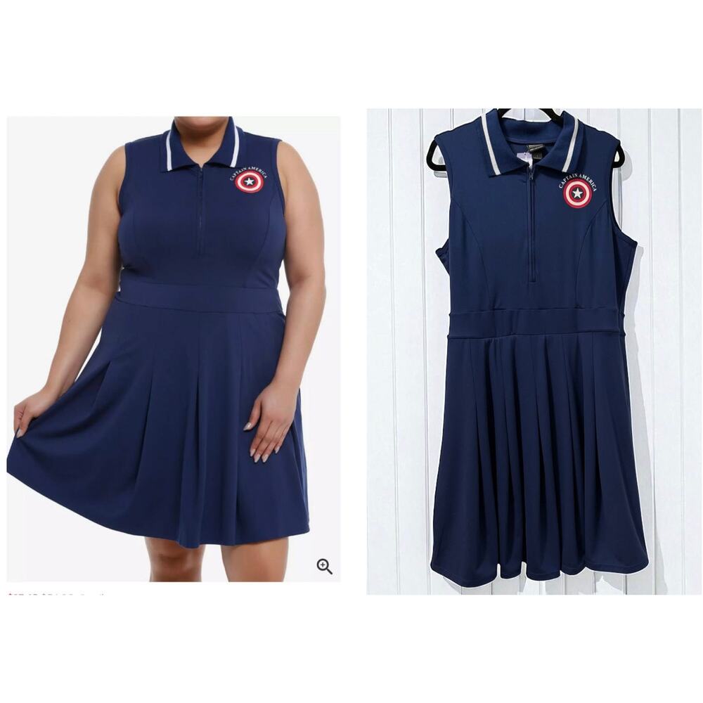 Her Universe Marvel Comics Plus‎ Size 1 Captain America Dress w/Skort Shorts New